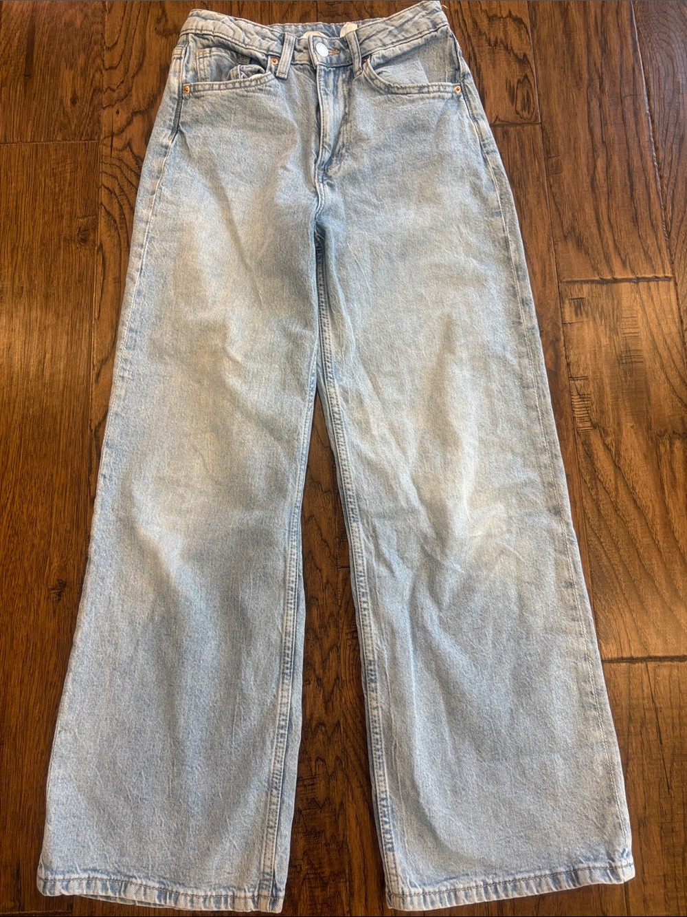 Girls H&M high waist wide leg jeans